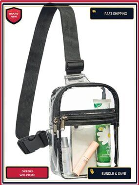 Clear Small Sling Bag Waterproof PVC Chest Crossbody Fanny Pack
